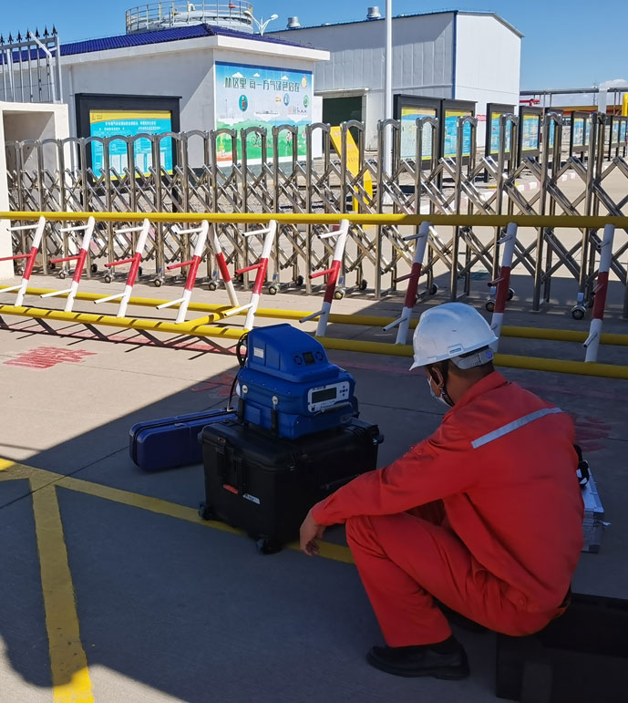 華北油氣分公司采氣一廠非甲烷總烴濃度現場測試